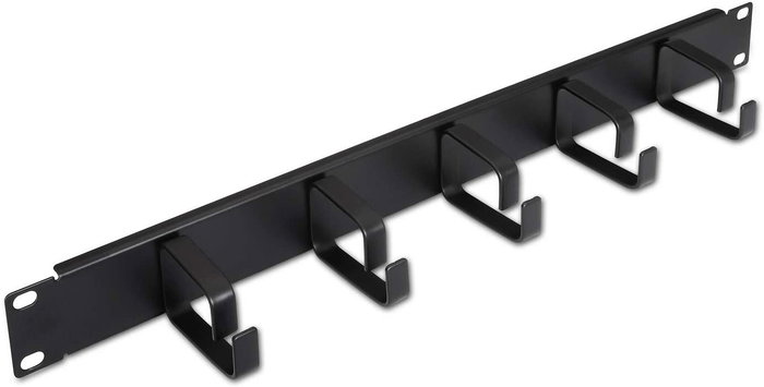 Aisens Organizador de Cables Metálico con 5 Anillos 19 pulgadas 1U Negro